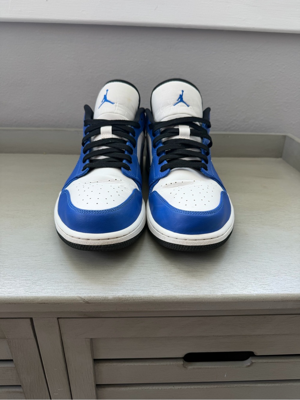 Nike Air Jordan 1 Low Top Sneakers - Men’s Size 13 - Blue & White - Picture 2 of 5